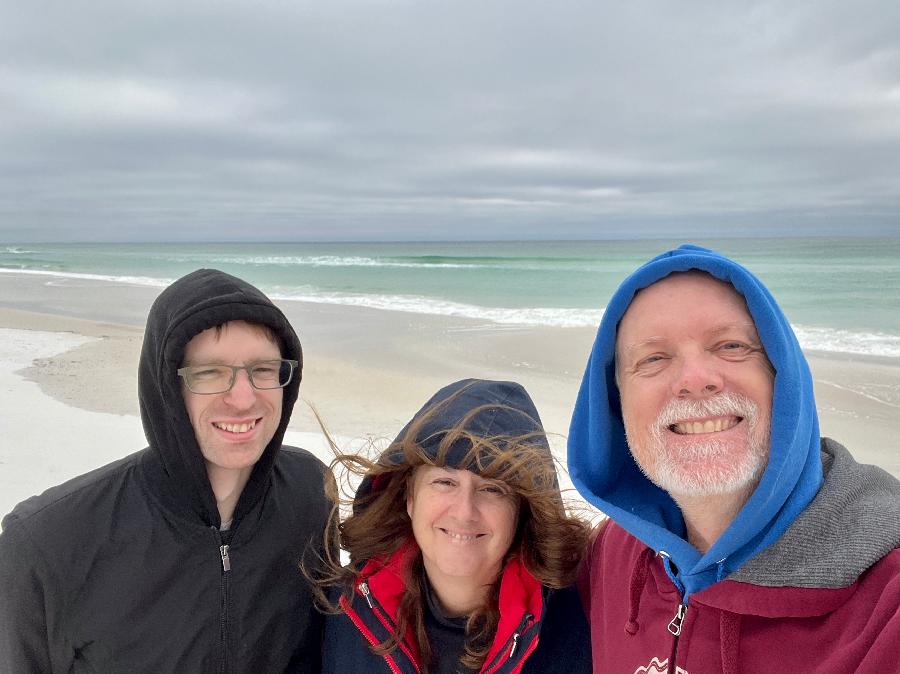 A Cold and Windy Winter Stroll on the White Sandy Beach