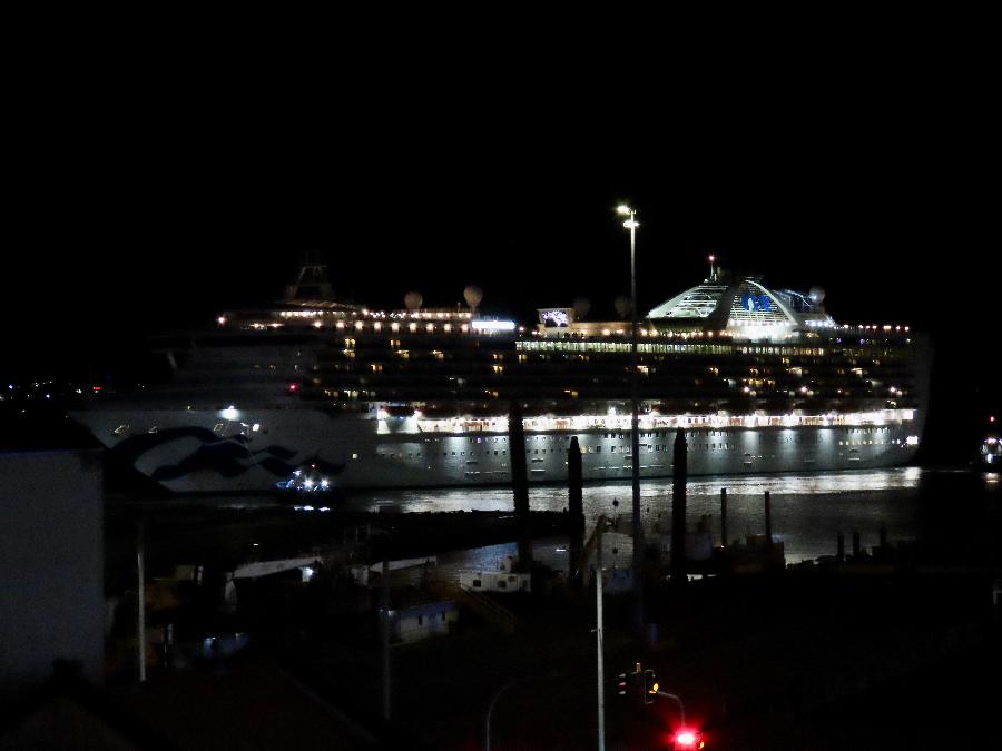 Grand Princess Docks at Queens Wharf in Auckland, NZ