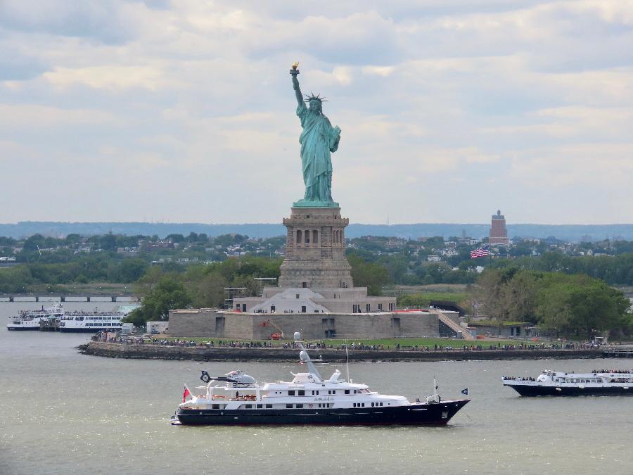 Sailing by Lady Liberty in New York Harbor