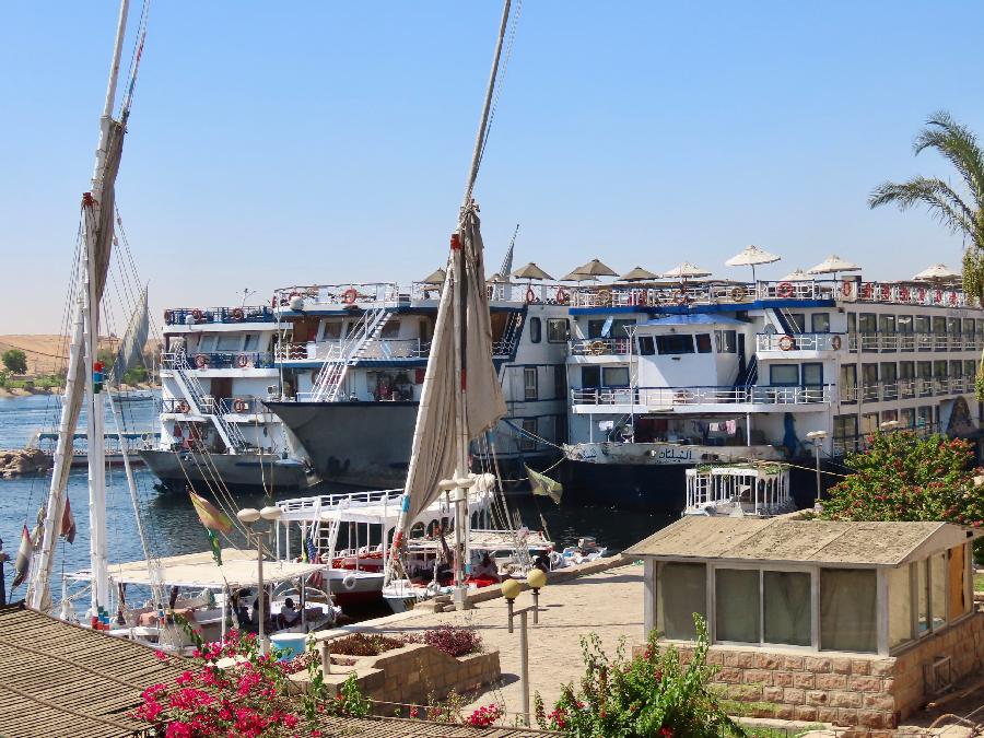 River Boats Docked Overnight in Aswan 