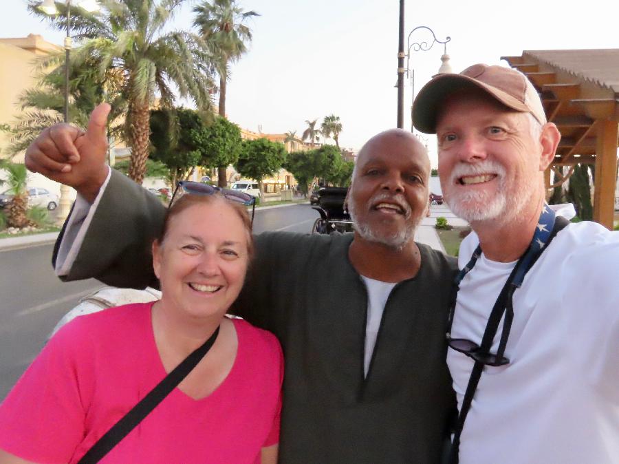 Chatting with our Horse and Buggy Driver in Luxor