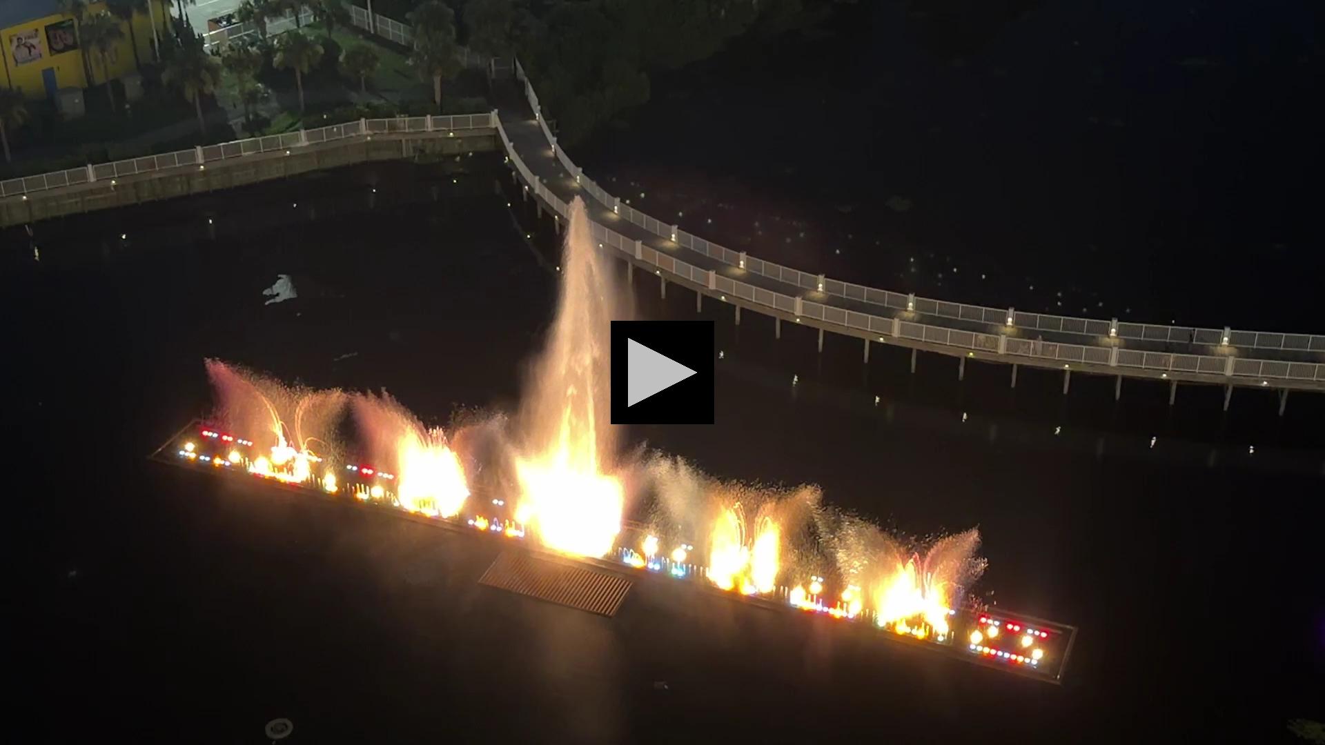 Lights and Fountains Shine Nightly at Laketown Wharf