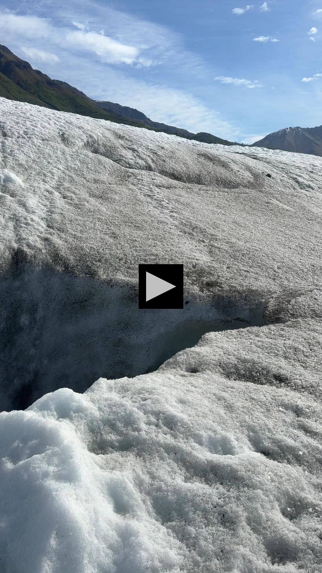Hear Sound of Ice Chunk Dropped in Root Glacier Crevice
