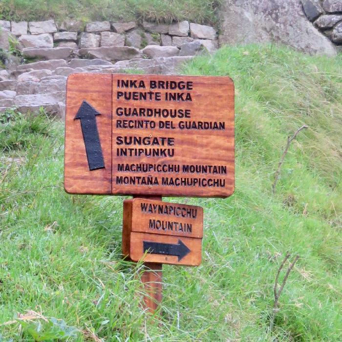 Signage at Machu Picchu