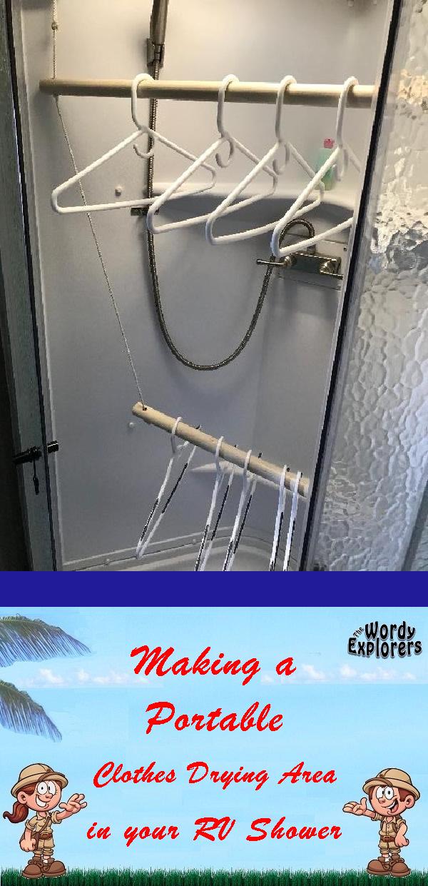 Making a Portable Clothes Drying Area in your RV Shower