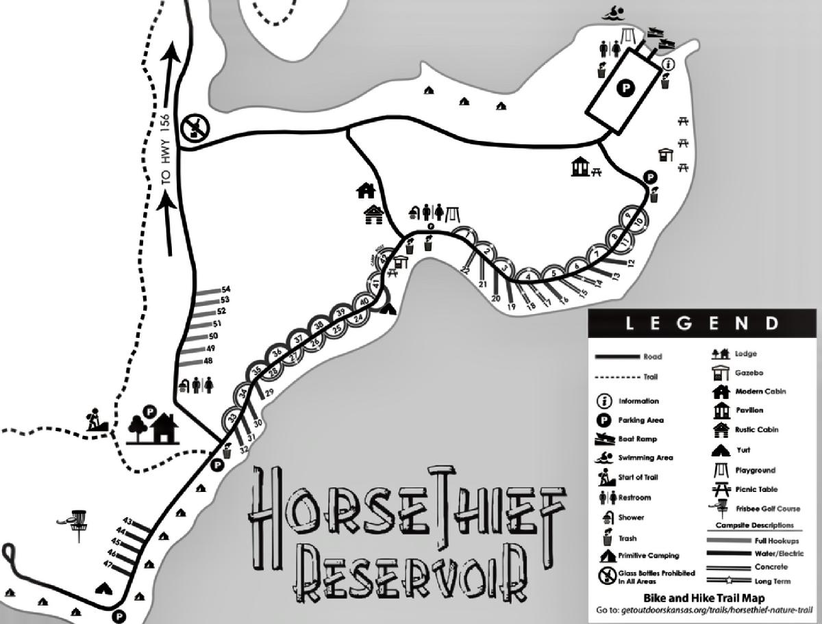 Map of Camping Sites at Horse Thief Reservoir