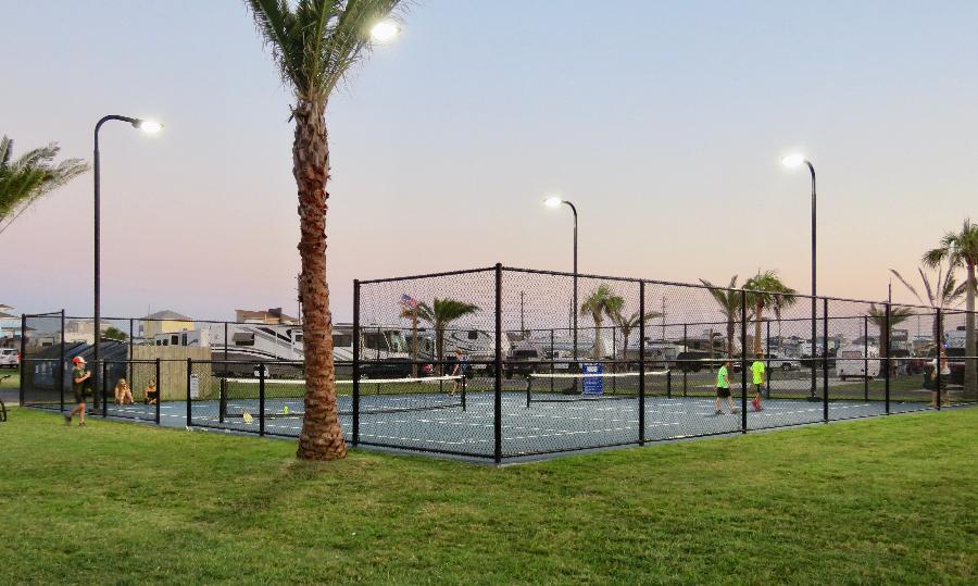 Evening Pickle Ball Game, Resort Style