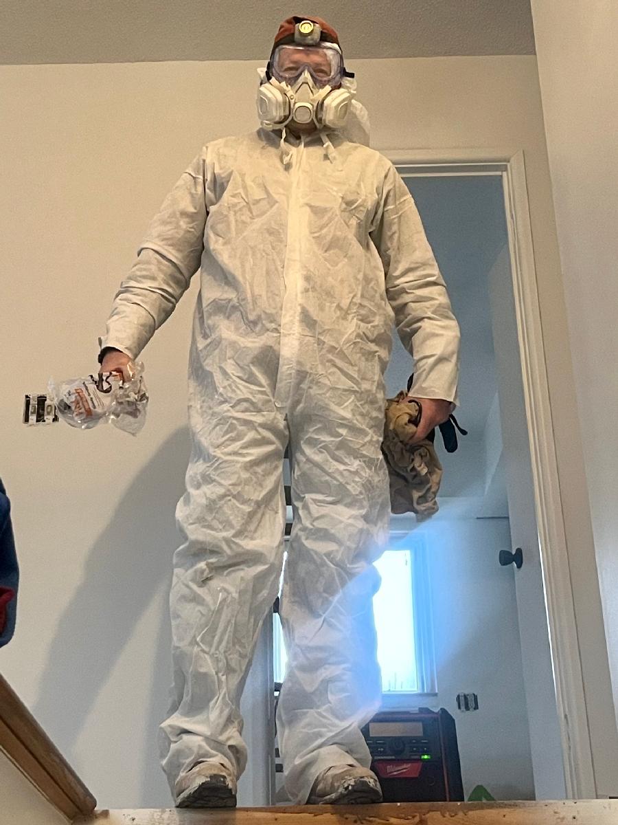 Scott's Brother Dressed and Ready to Paint ... Safely!